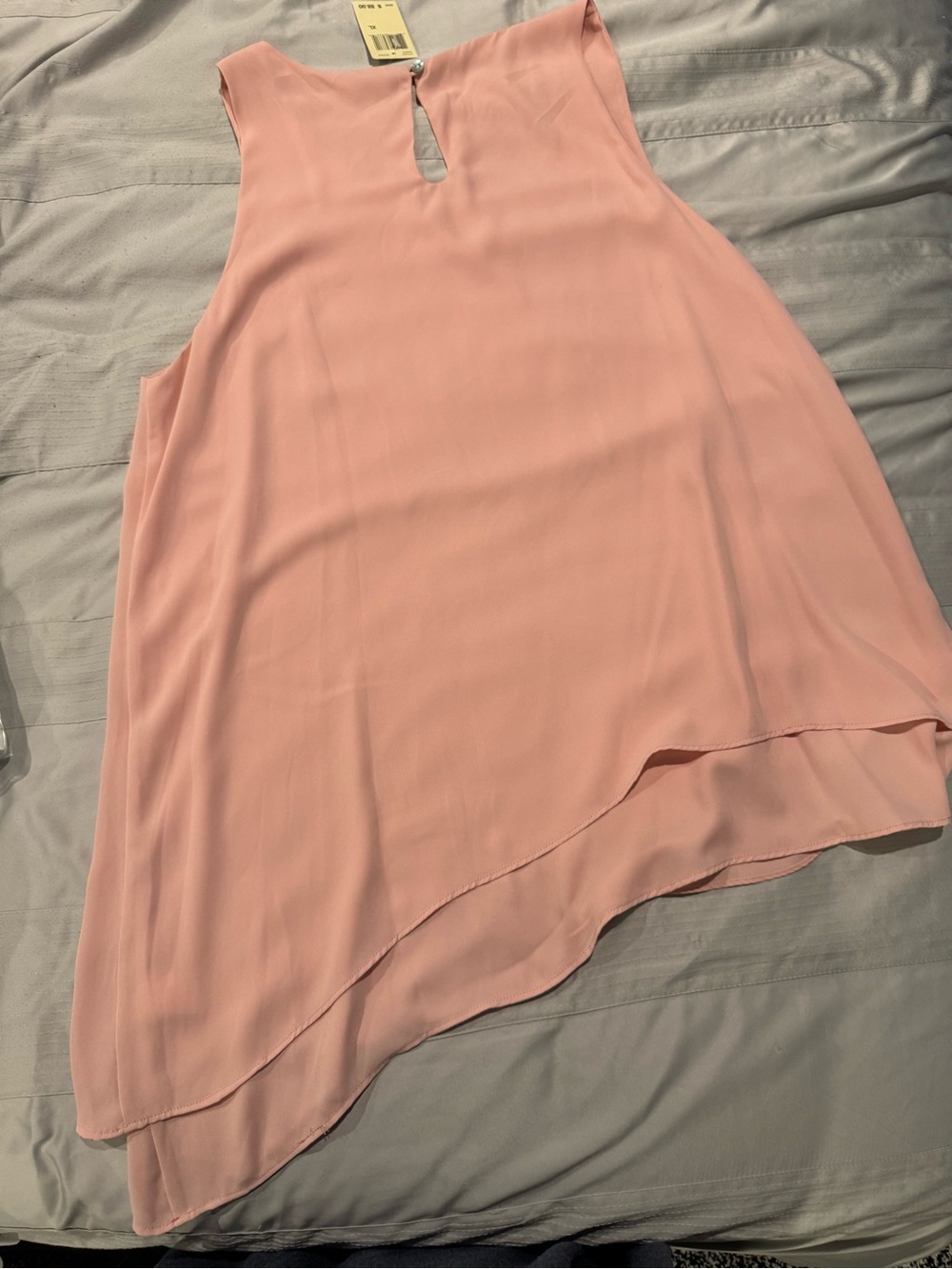 Max Studio Light Pink Asymmetrical Tank - Picture 5 of 6